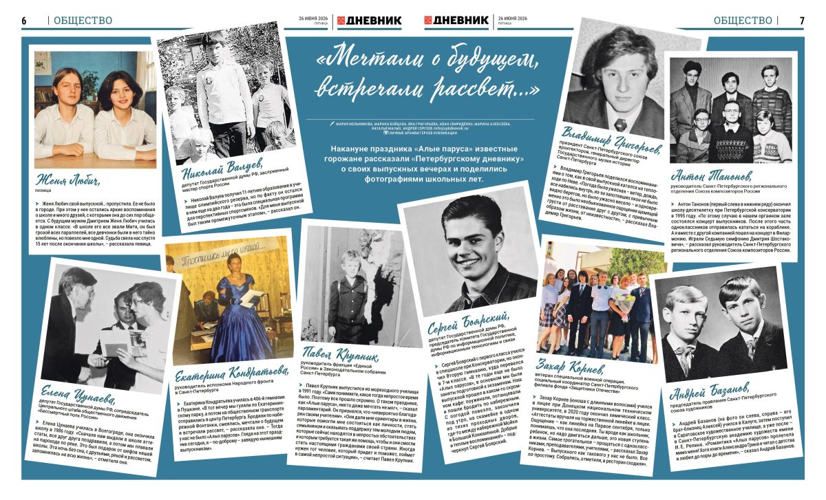 Известные петербуржцы накануне «Алых парусов» рассказали о своих выпускных